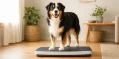 Báscula de plataforma amplia para pesar perros en casa