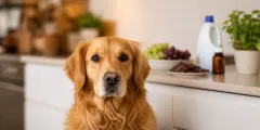 Gefährliche Produkte für Hunde außer Reichweite gelagert